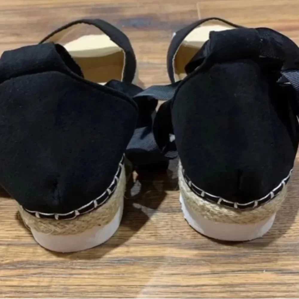 Black Espadrille Sandal Size 8